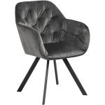Jídelní židle v tmavě šedivé barvě s loketní opěrkou lakované 
