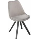 Designové židle v šedé barvě v elegantním stylu ze sametu čalouněné lakované 