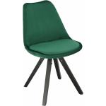 Designové židle v zelené barvě v elegantním stylu ze sametu čalouněné lakované 