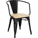 Barové židle v černé barvě v industriálním stylu z jasanu 
