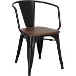 Barové židle v černé barvě v industriálním stylu z borovice 