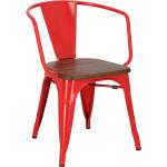 Barové židle v červené barvě v industriálním stylu z borovice 