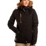Dámské Zimní bundy s kapucí Meatfly Nepromokavé Prodyšné v černé barvě z polyesteru se sněžným pásem ve slevě 