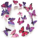 Samolepky na zeď motýli ve fialové barvě 