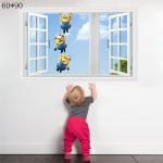 Živá Zeď Samolepka Mimoni za oknem Velikost: 90 x 60 cm