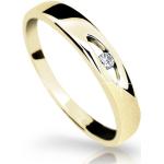 Prsteny se zirkonem Danfil v žluté barvě v elegantním stylu ze zlata z 14k zlata 