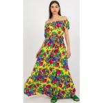 Dámské Maxi šaty FashionHunters v khaki barvě ve vintage stylu s květinovým vzorem ve velikosti Onesize ve slevě 