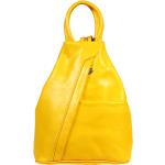 Kožené batohy v žluté barvě z kůže 
