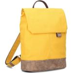 Školní batohy Zwei Olli v žluté barvě v moderním stylu z koženky s vnitřním organizérem o objemu 7 l 